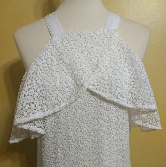 Kaari Blue crochet lace fringe dress NWT medium *Z - Picture 6 of 8